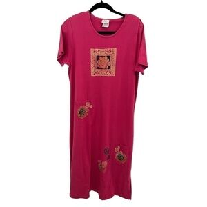 Liebe Pink Short Sleeve Resortwear Beach Fun Summer Dress Size Large